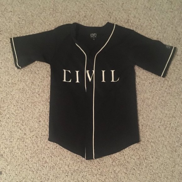 CIVIL REGIME vintage button up jersey tee - Picture 1 of 3